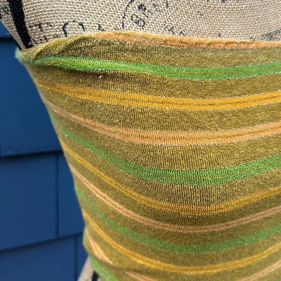 💚💛🤎Urban outfitters green orange bandeau bra medium stretch Terry cloth - Picture 2 of 5